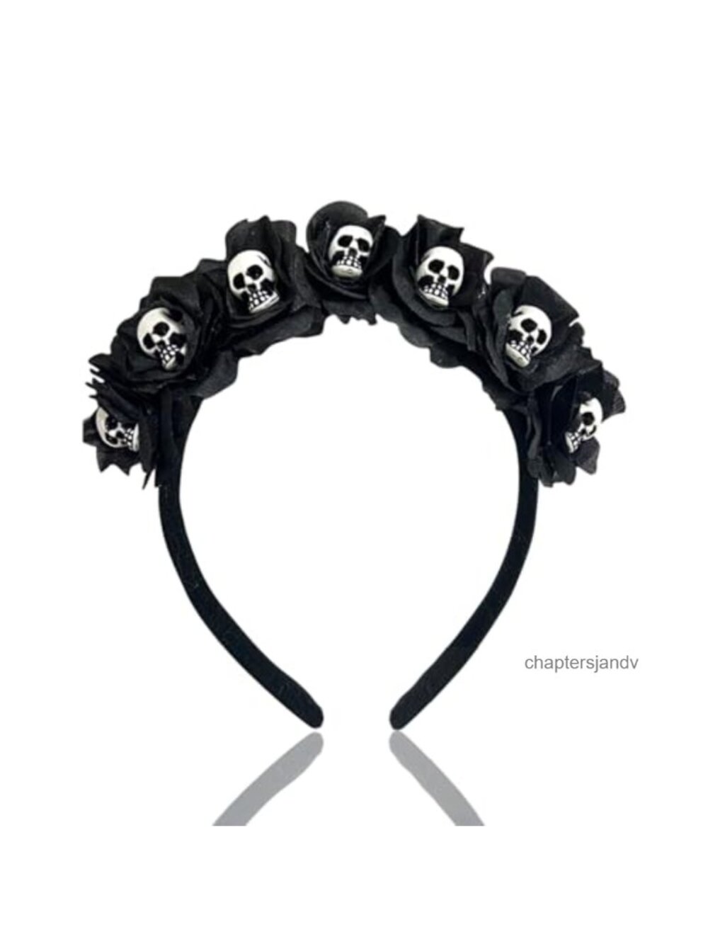 Halloween Skull Headband Gothic Floral Costume Hair Accessory for Women